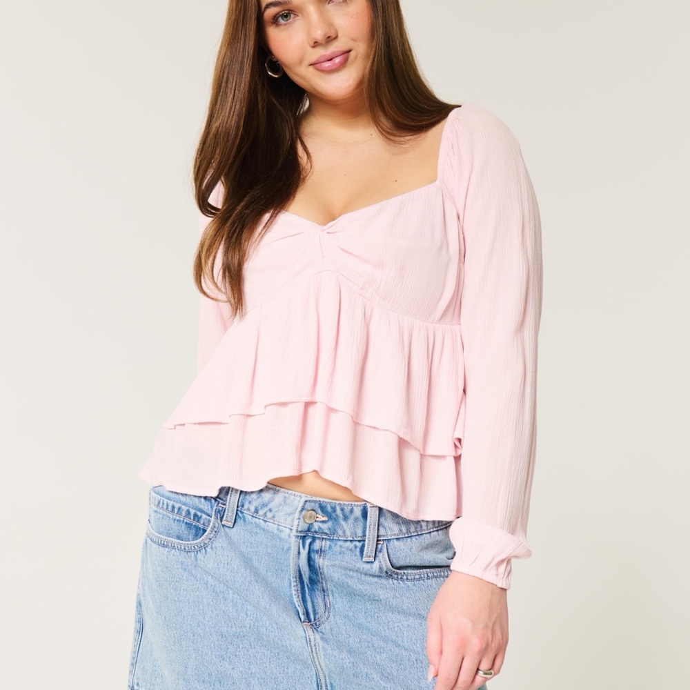 Hollister Easy Twist Bust Babydoll Top